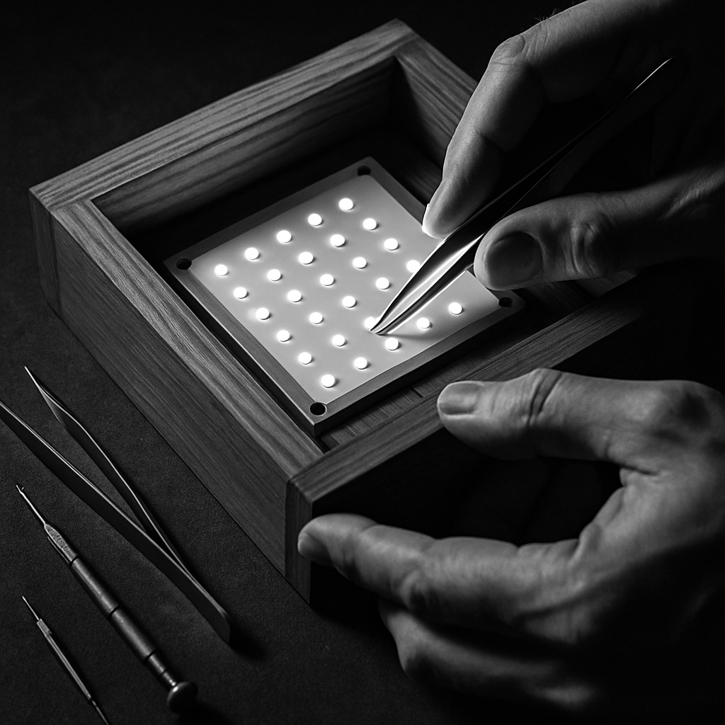 20251007 1731 precision lighting assembly simple compose 01k6zh9xk9fp3rj0cfs24315fc